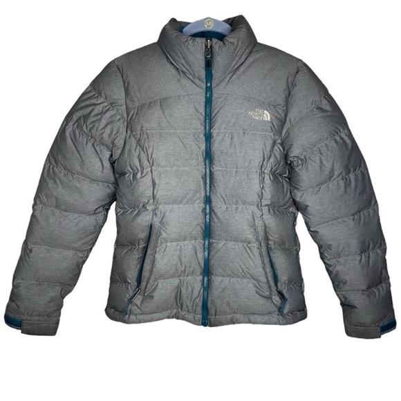 The North Face Nuptse jacket puffer coat 700 goose down xs gray blue - Picture 1 of 9